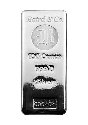 100 oz Silver Cast Bar